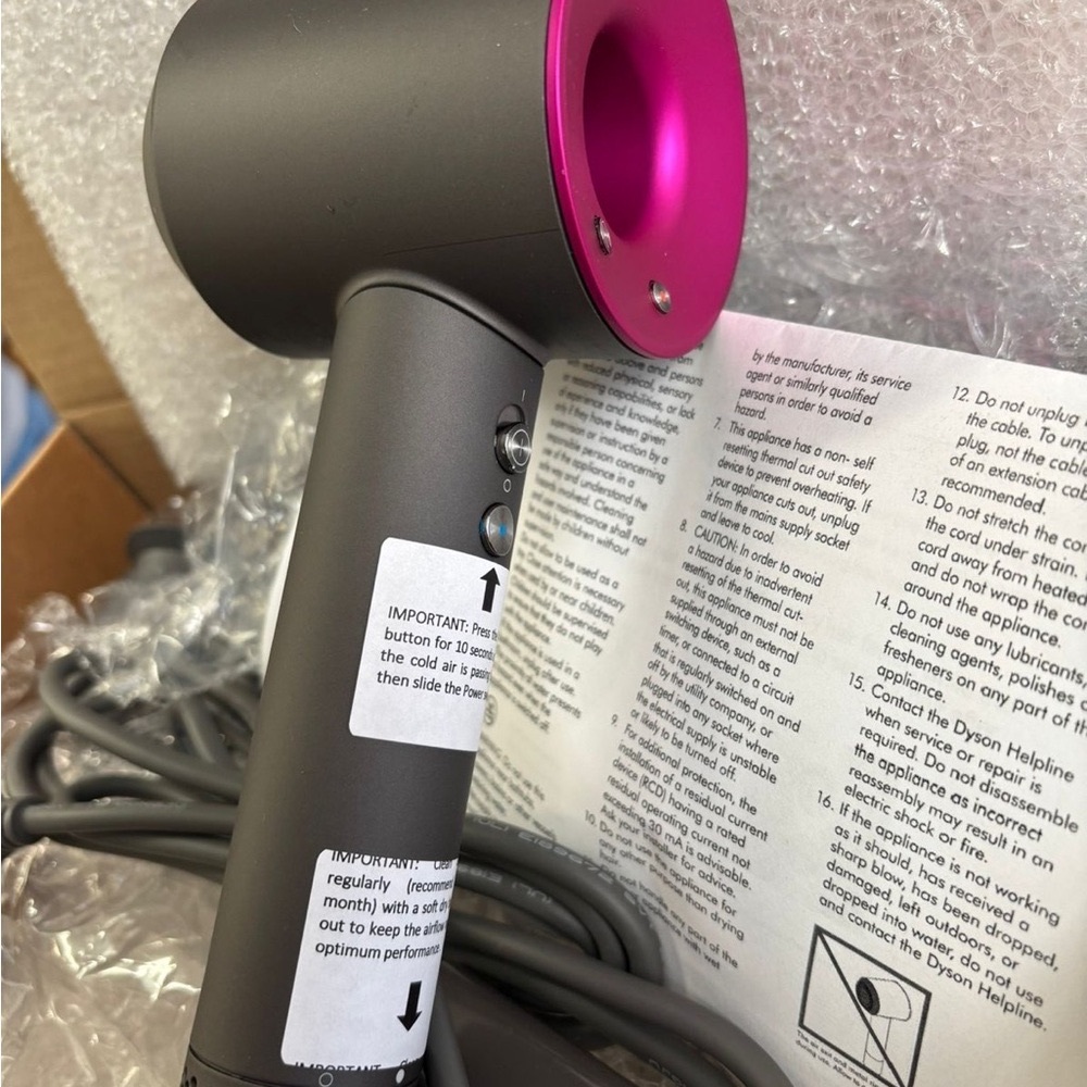 DYSON HD07 SUPERSONIC HAIR DRYER- PINK & SILVER - OPEN BOX